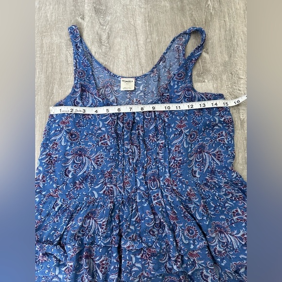 Intimately Free People Blue Flowy Ruffle Tiered Sleeveless Paisley Floral Top S - Picture 7 of 8